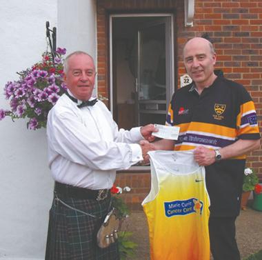 Old Cats Chairman, Steve Dalgleish, left, with Andrew Thornley who ran the London Marathon this year in support of Marie Curie.