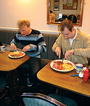 Customers in The Oak cafe.