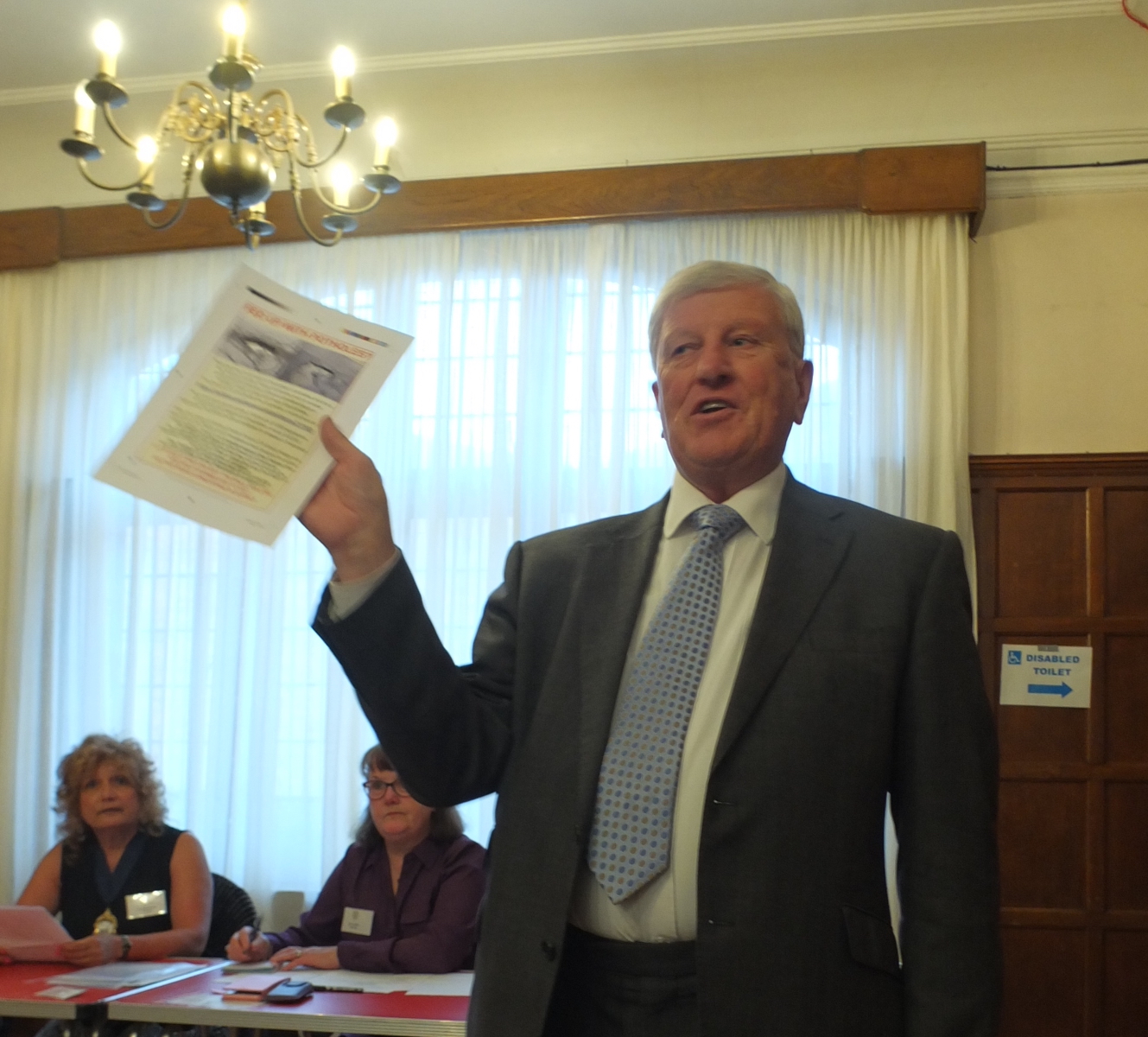 Cllr. David Hodge promoting the petition at the Annual Parish Meeting of Caterham Valley Parish Council.